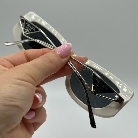 BRAND NEW PRADA PR14YS 1425S0 Talc/Dark Grey Women Sunglasses - Picture 11 of 13